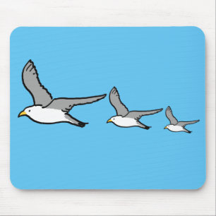 Three Birds Flying High Mouse Mat