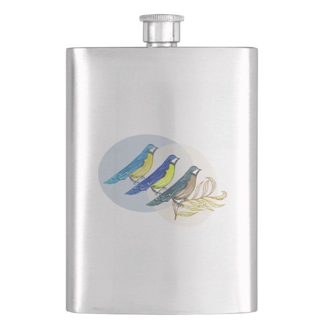 Three Birds Hip Flask (Front)