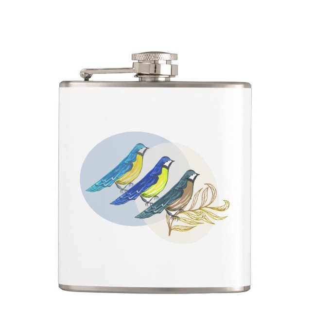 Three Birds Hip Flask (Front)