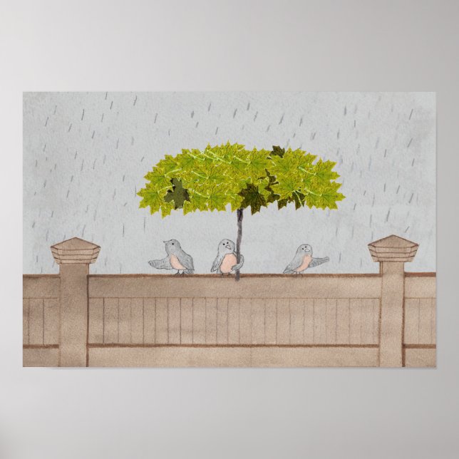 Three Birds in the Rain Poster (Front)