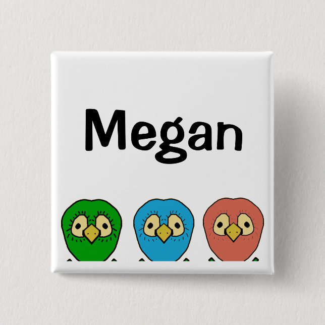three birds Megan 15 Cm Square Badge (Front)