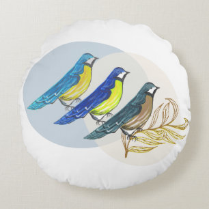 Three Birds Throw Pillow