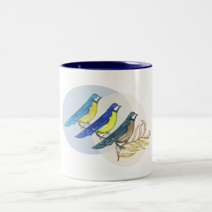 Three Birds Two-Tone Coffee Mug