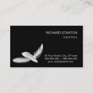 Three birdy feathers business card