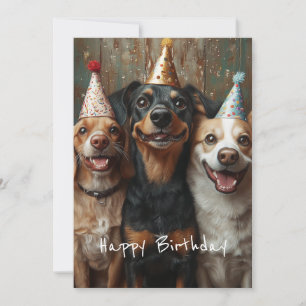 Three Birthday Dogs Invitation