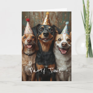 Three Birthday Dogs Invitation