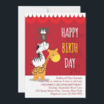 Three Birthday Friends Invitation<br><div class="desc">A juvenile birthday party invitation featuring a monkey, zebra and a giraffe. Perfect for either gender. The card is easy to customise with your wording, font, font colour, paper shape options and choice of six paper types. White envelopes included. Nervous about designing and ordering your card online? No need to...</div>
