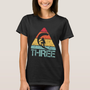 Three Birthday Surfer 3rd 3 Year Old Surfing Birth T-Shirt