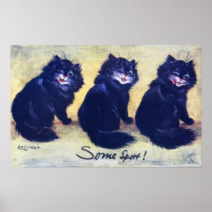Three Black Cats, Louis Wain Poster