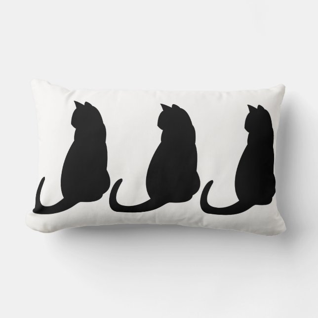 Three Black Cats Lumbar Cushion (Front)