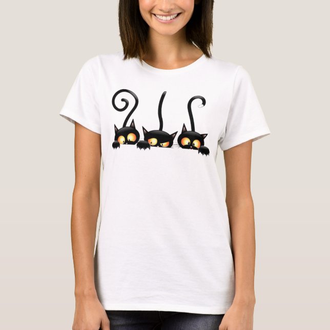 three black cats T-Shirt (Front)