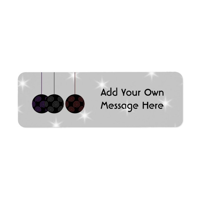 Three Black Christmas Baubles. Custom Text (Front)