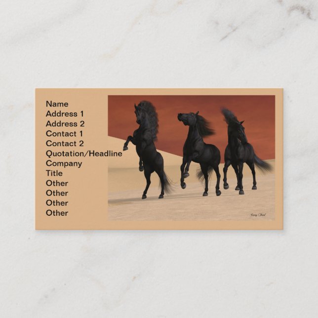 Three Black Horses Business Card (Front)