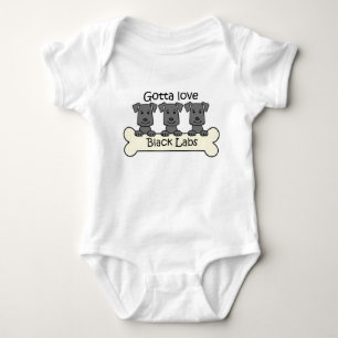 Three Black Labs Baby Bodysuit