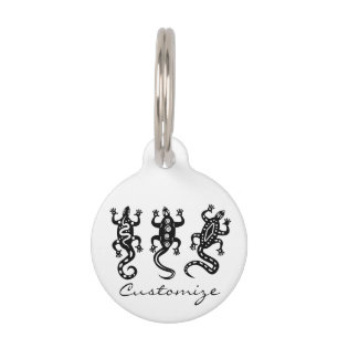 Three Black Lizards Thunder_Cove Southwest Style Pet Tag