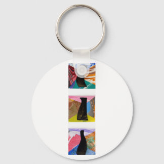 Three Black Vases Key Ring
