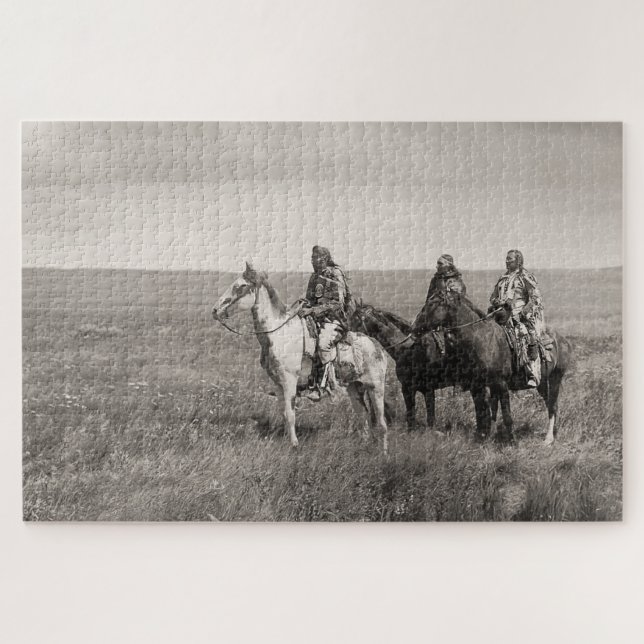 Three Blackfoot Chiefs Vintage Native Americans Jigsaw Puzzle (Horizontal)