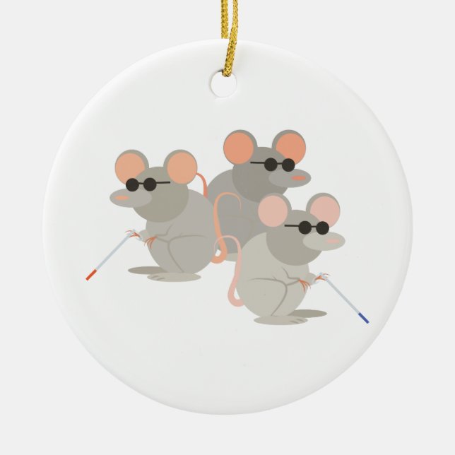 Three Blind Mice Ceramic Tree Decoration (Front)