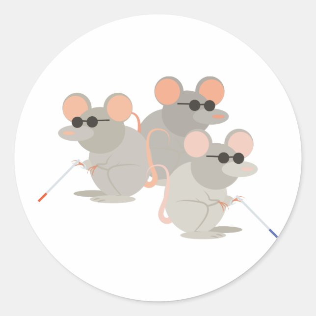 Three Blind Mice Classic Round Sticker (Front)
