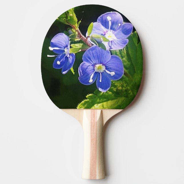 Three Blue Flowers  Ping Pong Paddle (Front)