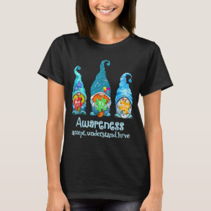 Three Blue Gnomes Autism Awareness Puzzle Chemical T-Shirt
