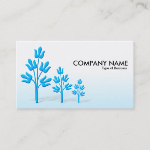 Three Blue Trees - Day and Night Business Card