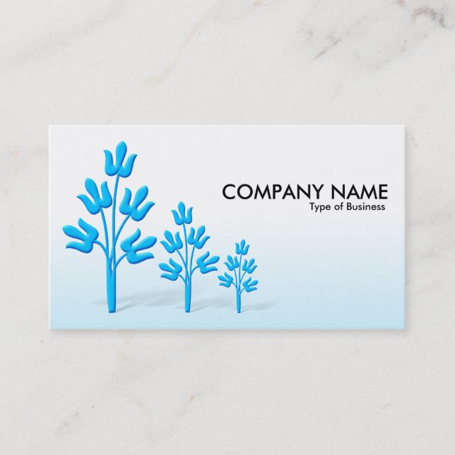 Three Blue Trees - Day and Night Business Card (Front)