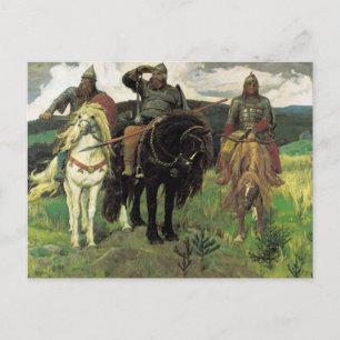 Three Bogatyrs (1898) by Viktor Vasnetsov Print Postcard