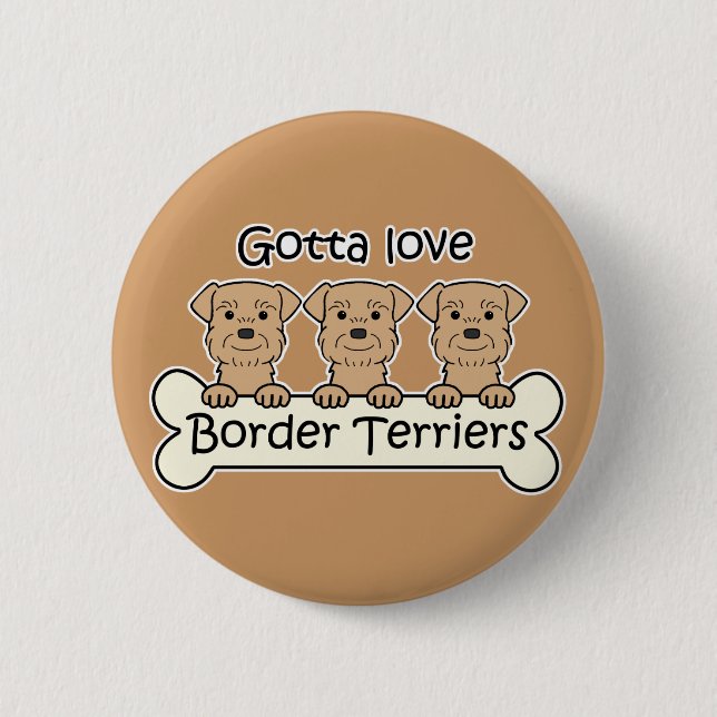 Three Border Terriers 6 Cm Round Badge (Front)