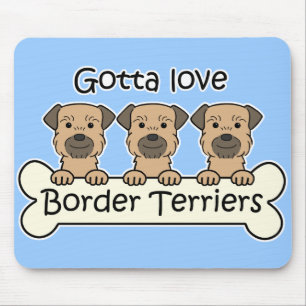 Three Border Terriers Mouse Mat