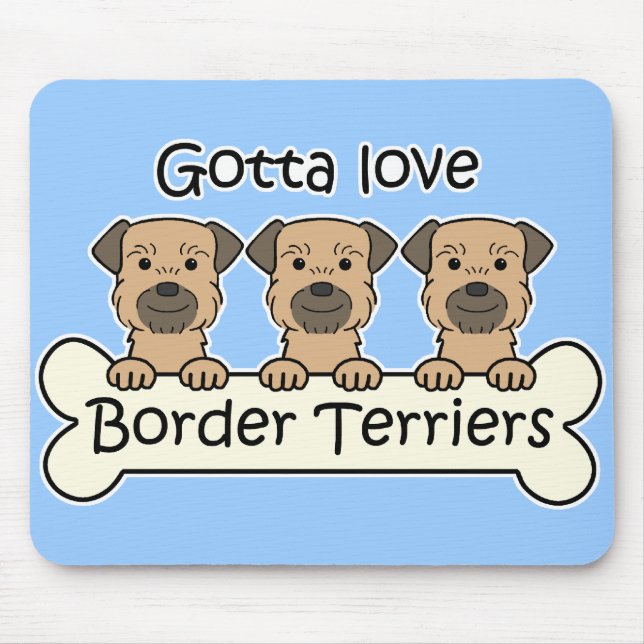 Three Border Terriers Mouse Mat (Front)