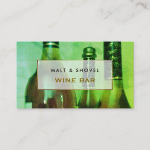 Three Bottle Display, Retro Wine Bar Business Card