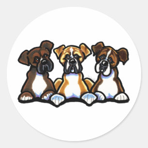 Three Boxers Classic Round Sticker