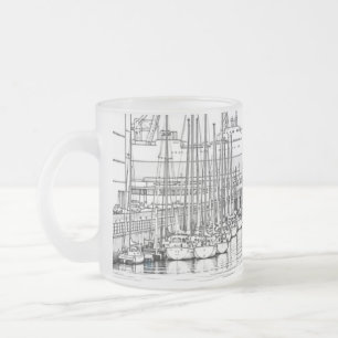three bridges frosty glass frosted glass coffee mug