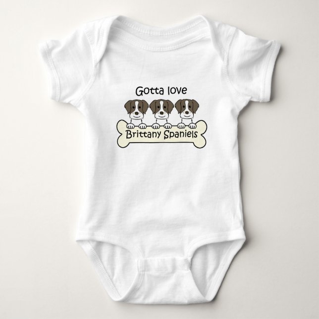 Three Brittany Spaniels Baby Bodysuit (Front)