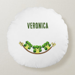 Three broccoli round cushion