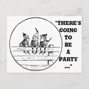 Three Brownies on a Fence Postcard