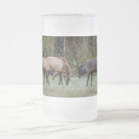 Three Bull Elk Fight Frosted Mug