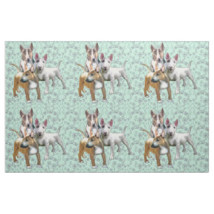 Three Bull Terriers Fabric