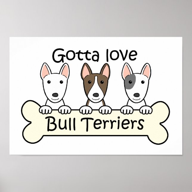 Three Bull Terriers Poster (Front)