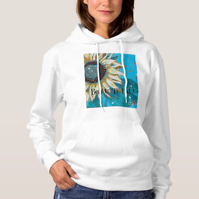 Three Bumblebees on a Sunflower Hoodie (Front)