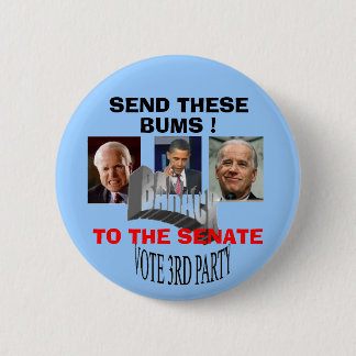 three bums 6 cm round badge