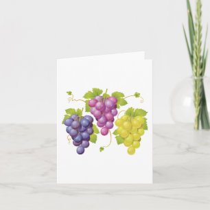 Three Bunches Of Grapes Card