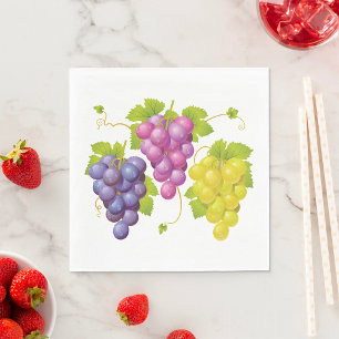 Three Bunches Of Grapes Napkin
