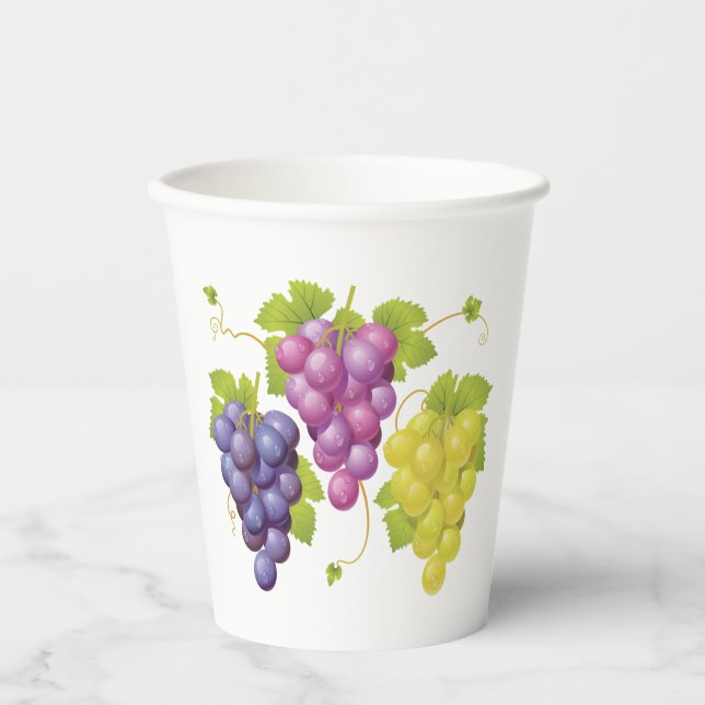 Three Bunches Of Grapes Paper Cups (Front)