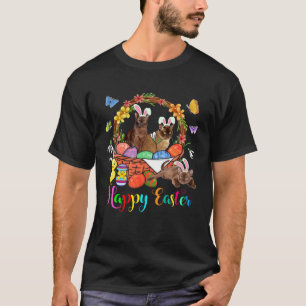 Three Bunny Burmese Cats in Easter Eggs Basket T-Shirt
