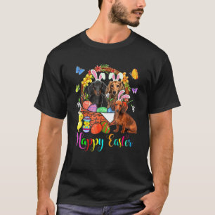 Three Bunny Dachshund Dogs In Easter Eggs Basket 5 T-Shirt