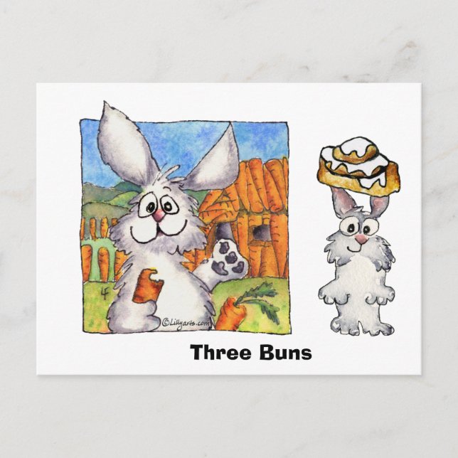 Three Buns Postcard (Front)