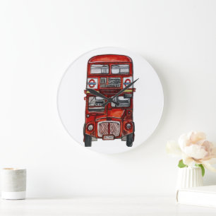 Three Buses Large Clock