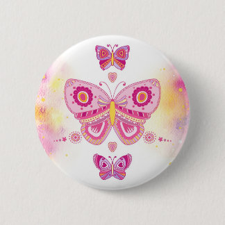 Three Butterflies 6 Cm Round Badge